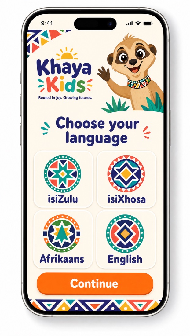 Language selection screen